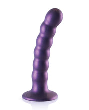 Load image into Gallery viewer, Metallic Purple 5&quot; Beaded G-Spot Dildo
