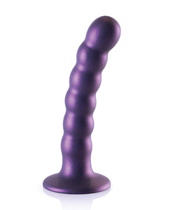 Dildo de G-Spot de 5" con cuentas en púrpura metálico