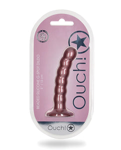 Dildo G-Spot cu mărgele de 5" de culoare violet metalic