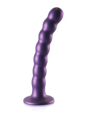 Încărcați imaginea în vizualizatorul Galerie, Dildo G-spot cu mărgele de 6.5&quot; Violet Metalic de la Shots Ouch
