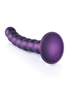 Dildo G-spot cu mărgele de 6.5" Violet Metalic de la Shots Ouch