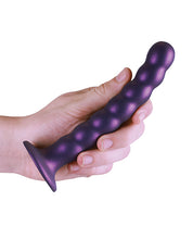 Carregue a imagem no visualizador da Galeria, Metallic Purple 6.5&quot; Beaded G-spot Dildo by Shots Ouch
