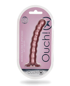 Metallic Purple 6.5" Beaded G-spot Dildo by Shots Ouch