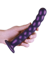 Carregue a imagem no visualizador da Galeria, Dildo G-spot de 8&quot; com contas na cor Roxo Metálico da Shots Ouch
