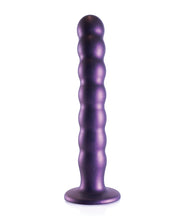 Carregue a imagem no visualizador da Galeria, Dildo G-spot de 8&quot; com contas na cor Roxo Metálico da Shots Ouch
