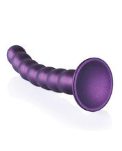 Carregue a imagem no visualizador da Galeria, Dildo G-spot de 8&quot; com contas na cor Roxo Metálico da Shots Ouch
