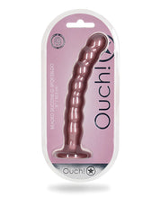 Carregue a imagem no visualizador da Galeria, Dildo G-spot de 8&quot; com contas na cor Roxo Metálico da Shots Ouch
