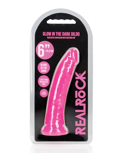 Neonblauer 10" Slim Dildo mit Leuchtfunktion im Dunkeln