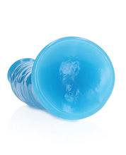 Load image into Gallery viewer, Neon Blue 7&quot; Slim Glow-in-the-Dark Dildo by Shots RealRock
