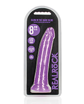 Afbeelding laden in Galerijviewer, Neonblauwe 10&quot; Slim Dildo met Glow-in-the-Dark functie
