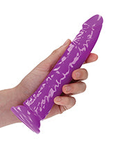 Load image into Gallery viewer, Neon Blue 10&quot; Slim Dildo with Glow-in-the-Dark Feature
