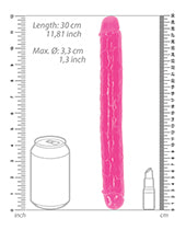 Neonlila 30 cm Leuchtender Doppel-Dong von Shots Realrock