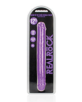 Load image into Gallery viewer, Neon Purple 12&quot; Glow In The Dark Double Dong by Shots Realrock
