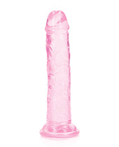 Crystal Clear 6" Straight Dildo with Suction Cup - Purple