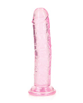 Crystal Clear 6" Straight Dildo with Suction Cup - Purple