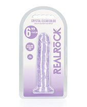 Load image into Gallery viewer, Crystal Clear 6&quot; Straight Dildo with Suction Cup - Purple
