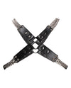 Men's Black Leather & Chain Harness with Adjustable Straps