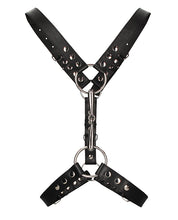 Load image into Gallery viewer, Fetish Fashion Men&#39;s Adjustable Harness with Metal O-Rings Black
