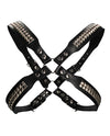 Men's Black Pyramid Studded Body Harness by Shots Uomo