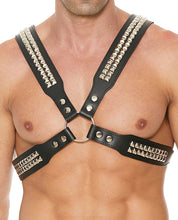 Load image into Gallery viewer, Men&#39;s Black Pyramid Studded Body Harness by Shots Uomo
