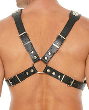 Load image into Gallery viewer, Men&#39;s Black Pyramid Studded Body Harness by Shots Uomo
