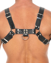 Load image into Gallery viewer, Bulldog Leather Chest Harness for Men Large XLarge Black
