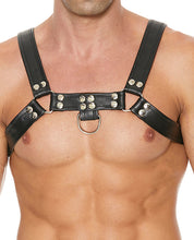 Load image into Gallery viewer, Bulldog Leather Chest Harness for Men Large XLarge Black
