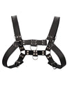 Leather Bulldog Chest Harness for Men Small Medium Black