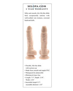 Dildo Veteado Realista de 6" - Claro