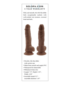 Selopa 6" Dildo de Silicone Realista - Cor Profunda