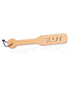 Zelkova Holz Spanking Paddle 12 Zoll mit Schlampe Ausschnitt