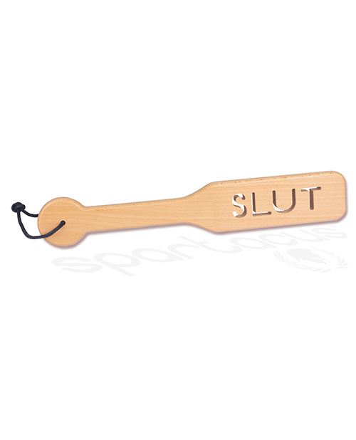 Zelkova Holz Spanking Paddle 12 Zoll mit Schlampe Ausschnitt