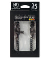 Morsetti per capezzoli regolabili Spartacus Black Chain con grande presa a coccodrillo