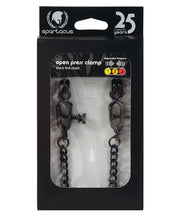 Load image into Gallery viewer, Spartacus Black Chain Adjustable Nipple Clamps with Large Alligator Grip
