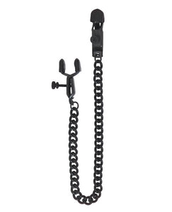 Grampo de Mamilo Ajustável Spartacus Black Chain com Grande Pegada de Jacaré