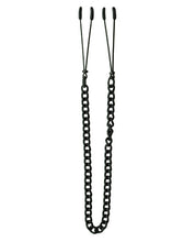 Load image into Gallery viewer, Spartacus Adjustable Black Nipple Clamps with Sensation Chain
