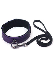 Load image into Gallery viewer, Spartacus Galaxy Legend Faux Leather Collar and Leash Set - Purple
