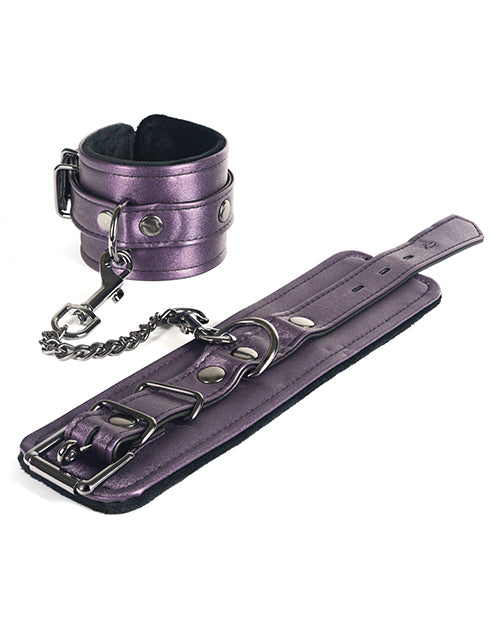 Galaxy Legend Faux Leather Wrist Restraints by Spartacus - Purple with Locking Buckles