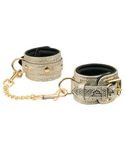 Load image into Gallery viewer, Snakeskin-Patterned Leather Wrist Restraints with Soft Lining
