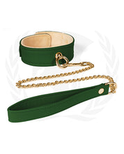 Load image into Gallery viewer, Spartacus Soft-Furred PU Collar with Metal Chain Leash
