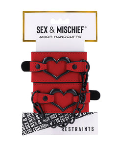 Amor Red Heart Handcuffs for Sensual Play Experience