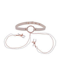 Peachy Pleasure Collar With Nipple Teasers For Intimate Fun