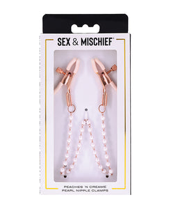 Rose Gold Pearl Nipple Clamps for Sensual Play Luxury