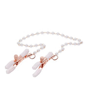 Load image into Gallery viewer, Rose Gold Pearl Nipple Clamps for Sensual Play Luxury
