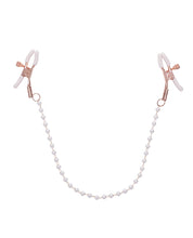 Load image into Gallery viewer, Rose Gold Pearl Nipple Clamps for Sensual Play Luxury
