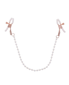 Rose Gold Pearl Nipple Clamps for Sensual Play Luxury