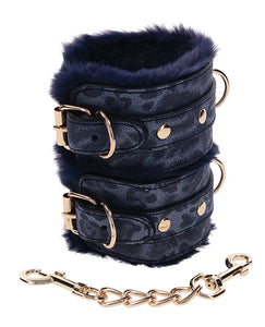 Seductive Blue Faux Fur Restraints for Intimate Play