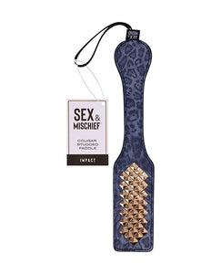 Leopard Print Gold Studded Paddle for Playful Adventures