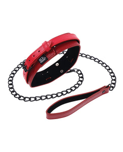 Dominant Desire Red & Black Collar and Leash Set