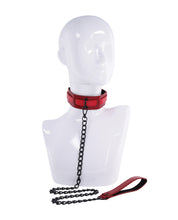 Load image into Gallery viewer, Dominant Desire Red &amp; Black Collar and Leash Set for Control
